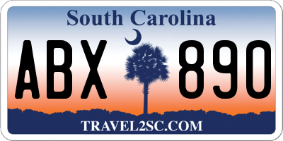 SC license plate ABX890