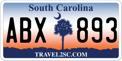 SC license plate ABX893