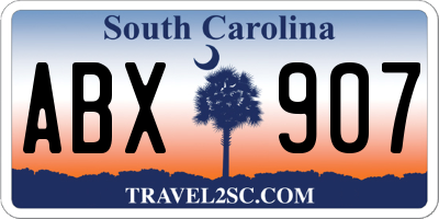 SC license plate ABX907