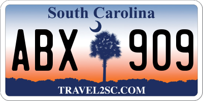 SC license plate ABX909