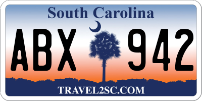 SC license plate ABX942