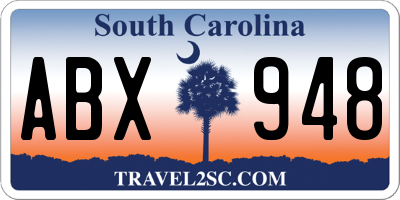 SC license plate ABX948