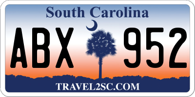 SC license plate ABX952