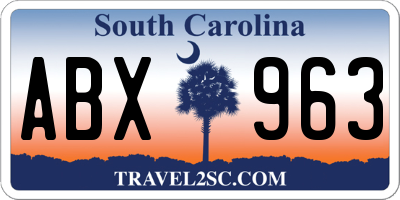 SC license plate ABX963