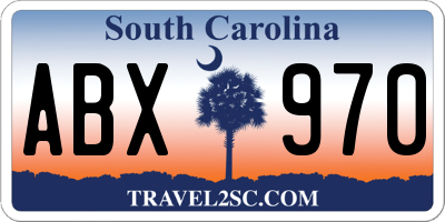 SC license plate ABX970