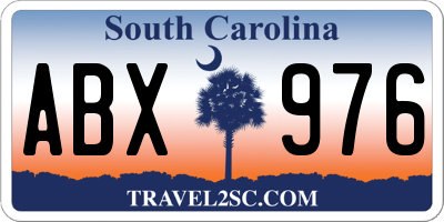 SC license plate ABX976