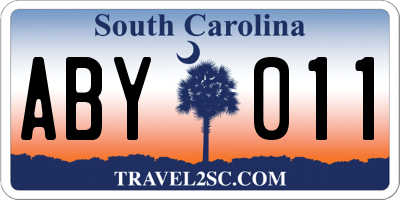 SC license plate ABY011