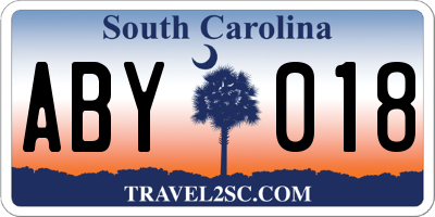 SC license plate ABY018