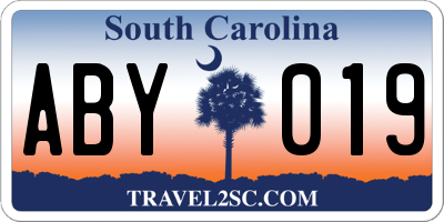SC license plate ABY019
