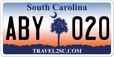 SC license plate ABY020