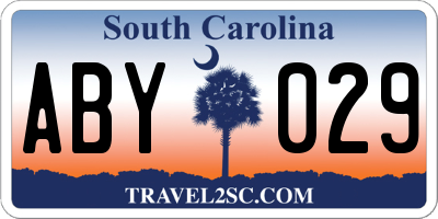SC license plate ABY029