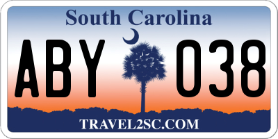 SC license plate ABY038