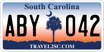 SC license plate ABY042