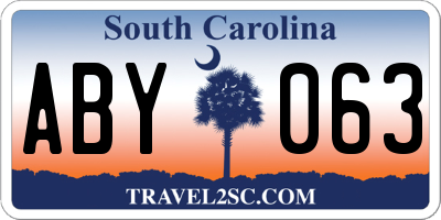 SC license plate ABY063