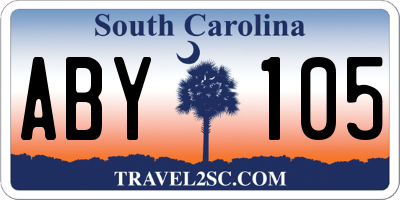 SC license plate ABY105