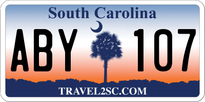 SC license plate ABY107
