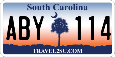 SC license plate ABY114
