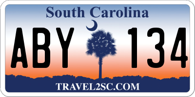 SC license plate ABY134