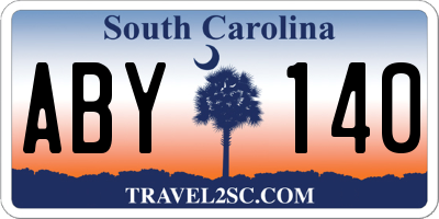 SC license plate ABY140