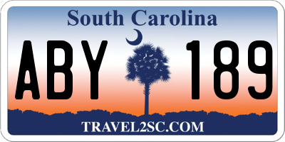 SC license plate ABY189