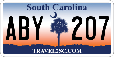 SC license plate ABY207