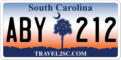 SC license plate ABY212
