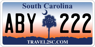 SC license plate ABY222
