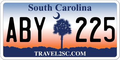 SC license plate ABY225