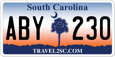 SC license plate ABY230