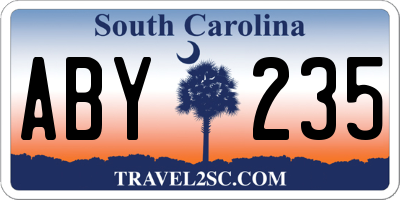SC license plate ABY235