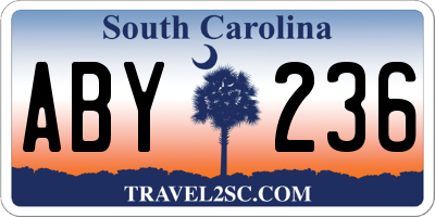 SC license plate ABY236