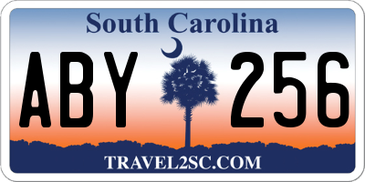 SC license plate ABY256