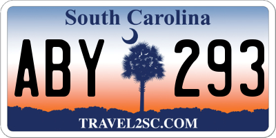 SC license plate ABY293