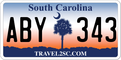 SC license plate ABY343