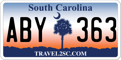 SC license plate ABY363