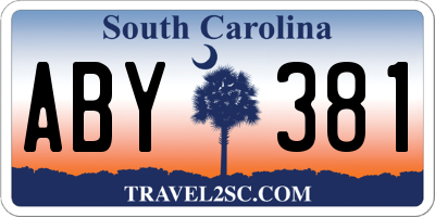 SC license plate ABY381