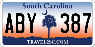 SC license plate ABY387