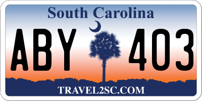 SC license plate ABY403