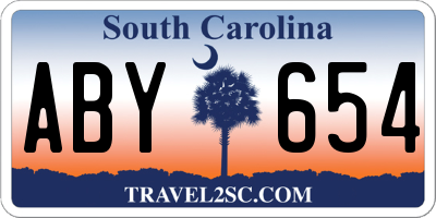 SC license plate ABY654