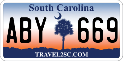 SC license plate ABY669
