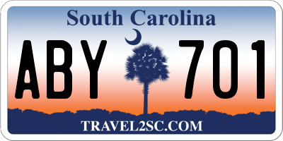 SC license plate ABY701