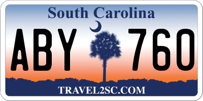 SC license plate ABY760