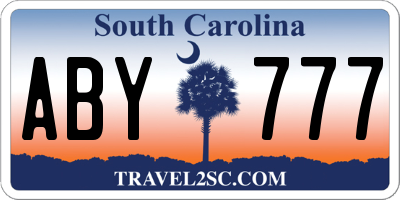SC license plate ABY777