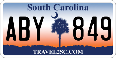 SC license plate ABY849