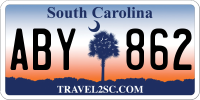 SC license plate ABY862