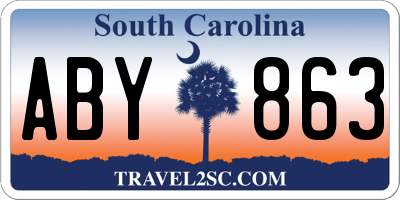 SC license plate ABY863