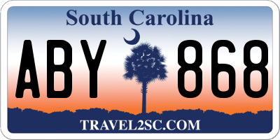 SC license plate ABY868