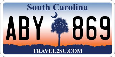 SC license plate ABY869
