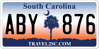 SC license plate ABY876