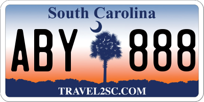 SC license plate ABY888
